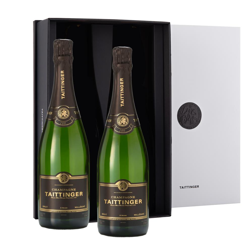 Taittinger Brut Vintage Champagne 2014 75cl in Branded Monochrome Gift Box